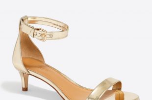 metallic kitten-heel sandals : factorywomen heels
