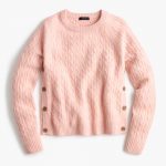 cable-knit sweater with buttons : women pullovers