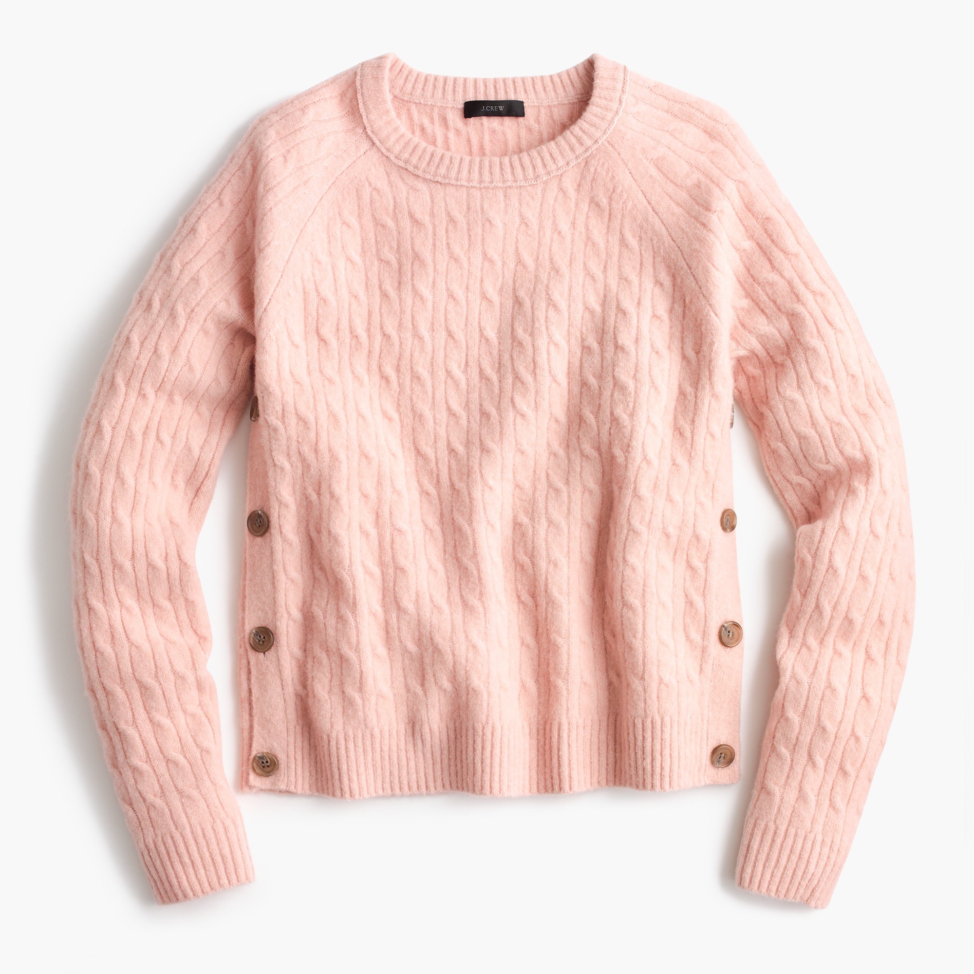 cable-knit sweater with buttons : women pullovers