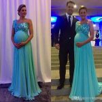 2018 New Maternity Evening Dresses Party Wear One Shoulder Applique Long  Chiffon Prom Gowns For Pregnant Women Evening Gown Dresses Evening Maternity