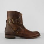 Sendra 7567 Mens Leather Smooth Rounded Toe Zip Up Ankle Biker Boots Brown  Tan