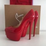 Image is loading NEW-CHRISTIAN-LOUBOUTIN-Victoria-160-Patent-Red-Platform-