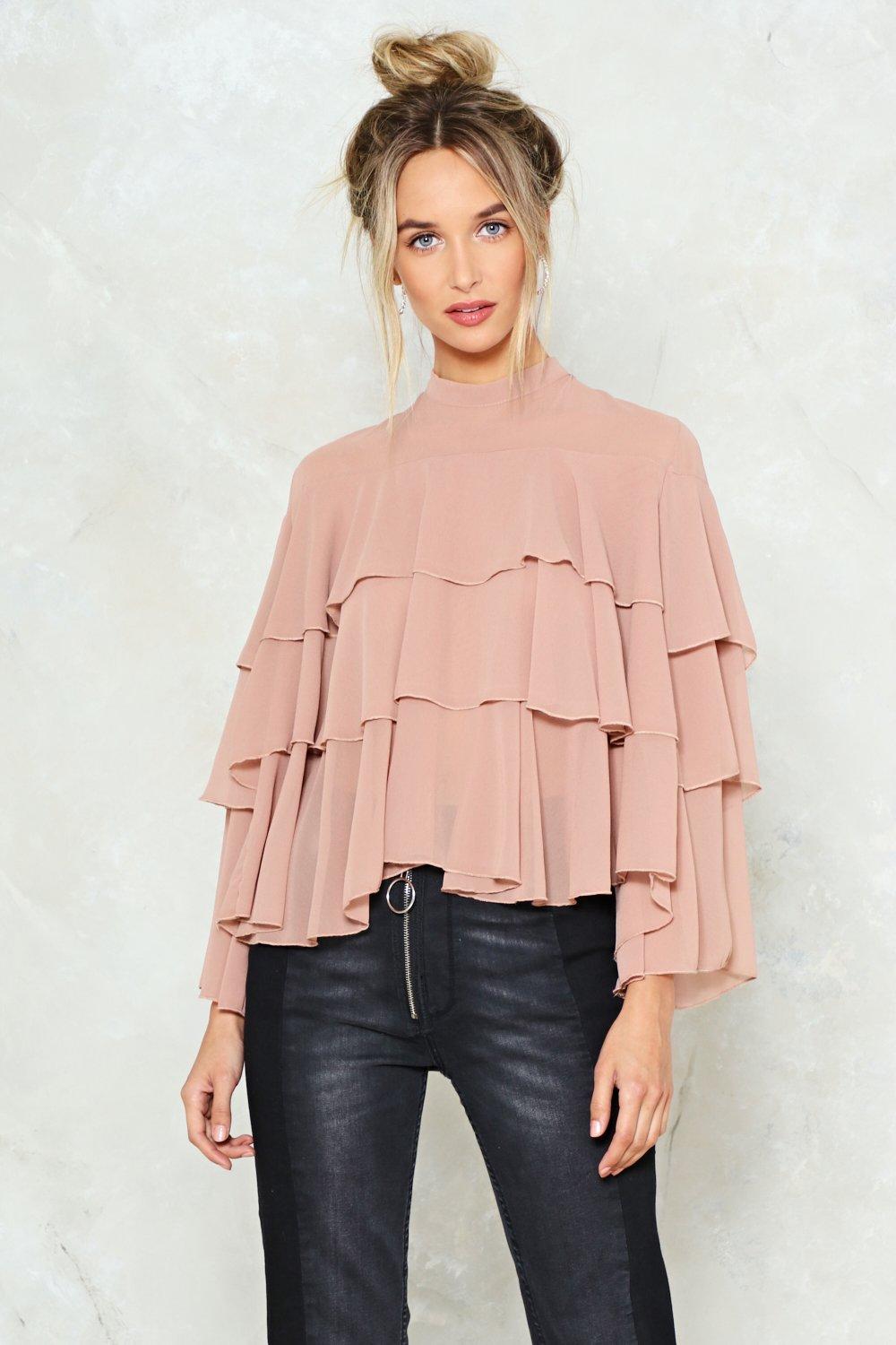 Dry My Tiers Ruffle Blouse