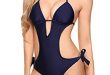 Avidlove One Piece Swimsuit Sexy Swimwear Backless Monokini Bathing Suit  Navy Blue