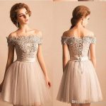 Latest Chapamge Short Cocktail Dresses With Lace Off Shoulder Cap Sleeve A  Line Mini Evening Gowns Formal Women Homecoming Party Dresses Blue Cocktail