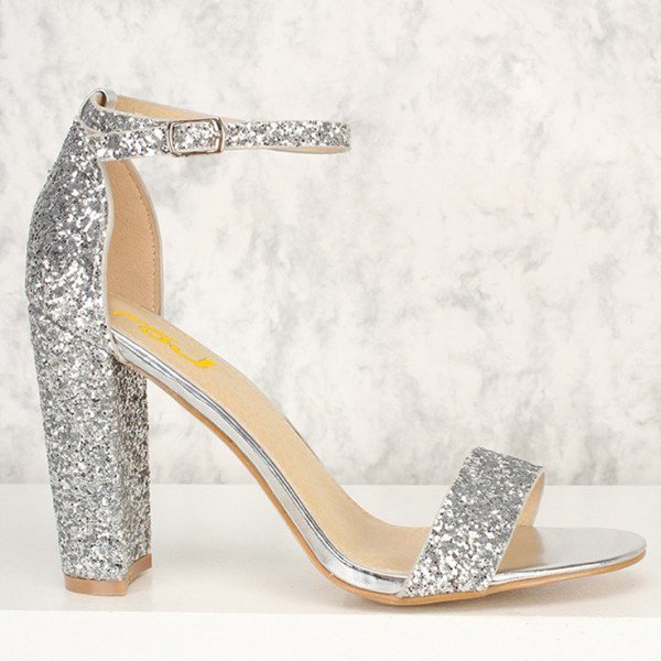 Silver Glitter heels