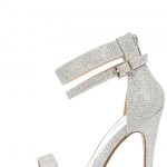Lupid 2 Silver Glitter Ankle Strap Heels