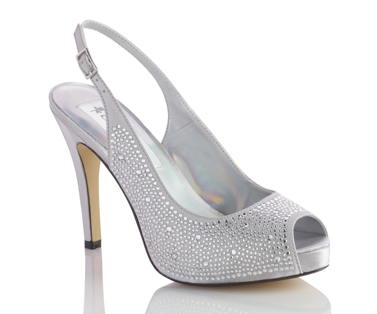 Rhinestone Silver Bridal Shoes