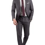 Floyd Skinny Fit Textured Charcoal Suit
