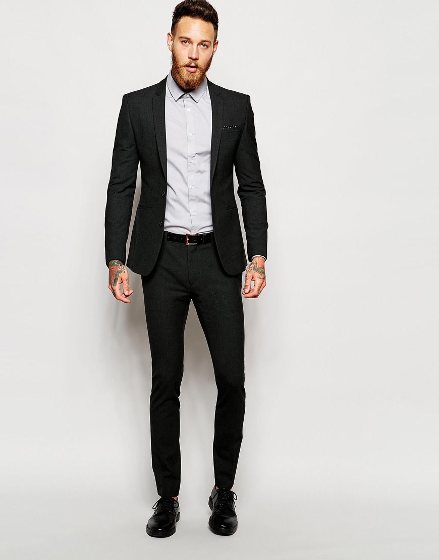 Image 1 of ASOS Super Skinny Suit in Charcoal