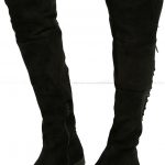 LFL Ramsey Black Suede Lace-Up Over the Knee Boots
