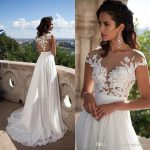 Discount Sexy Bridal Summer Dresses 2017 Illusion Bodice Beach Wedding Dress  Cap Sleeve Country Wedding Dresses Lace Appliques Buttons Back Split  Tidebuy