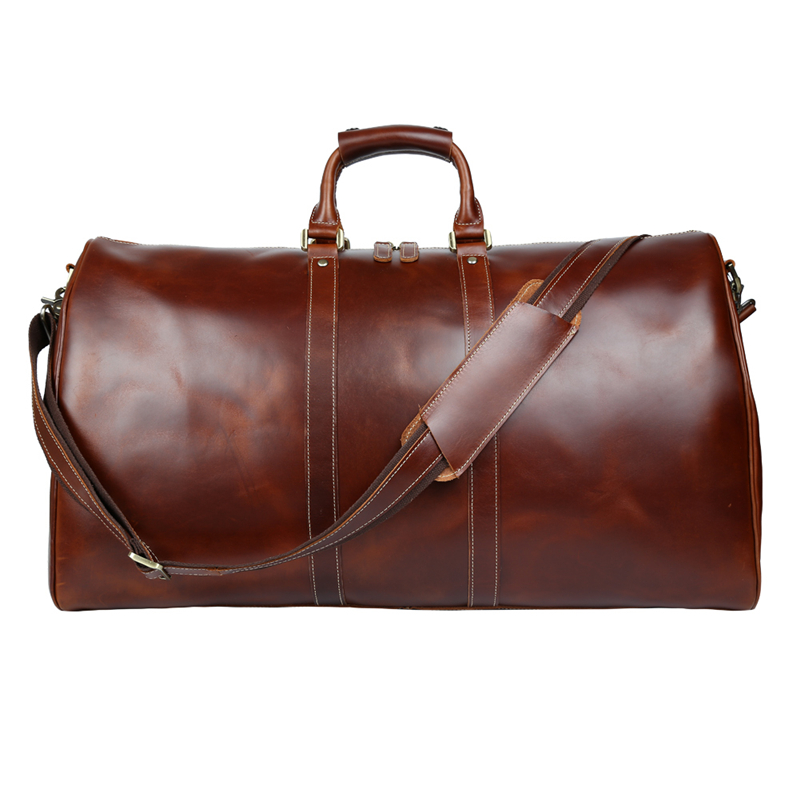 Baigio Men Travel Bag Leather Bag Vintage Brown Designer Travel Overnight  Tote Large Capacity Luggage Bag Shoulder Travel Bag-in Travel Bags from  Luggage