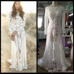 2018 Sexy Vintage Wedding Dresses Long Sleeve Lace Boho Wedding Dress  Illusion Bohemian Bridal Gowns Custom Made