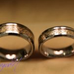 Tungsten Wedding bands set, Matching size Tungsten Wedding Ring, Inlay  gold, Engraved ring promise wedding bands, His and Her promise rings
