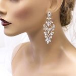 Bridal earrings, Wedding earrings, Bridal jewelry, Wedding jewelry, crystal  chandelier evening earrings