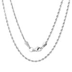 Roberto Martinez 14k White Gold Diamond-cut Rope Chain Necklace