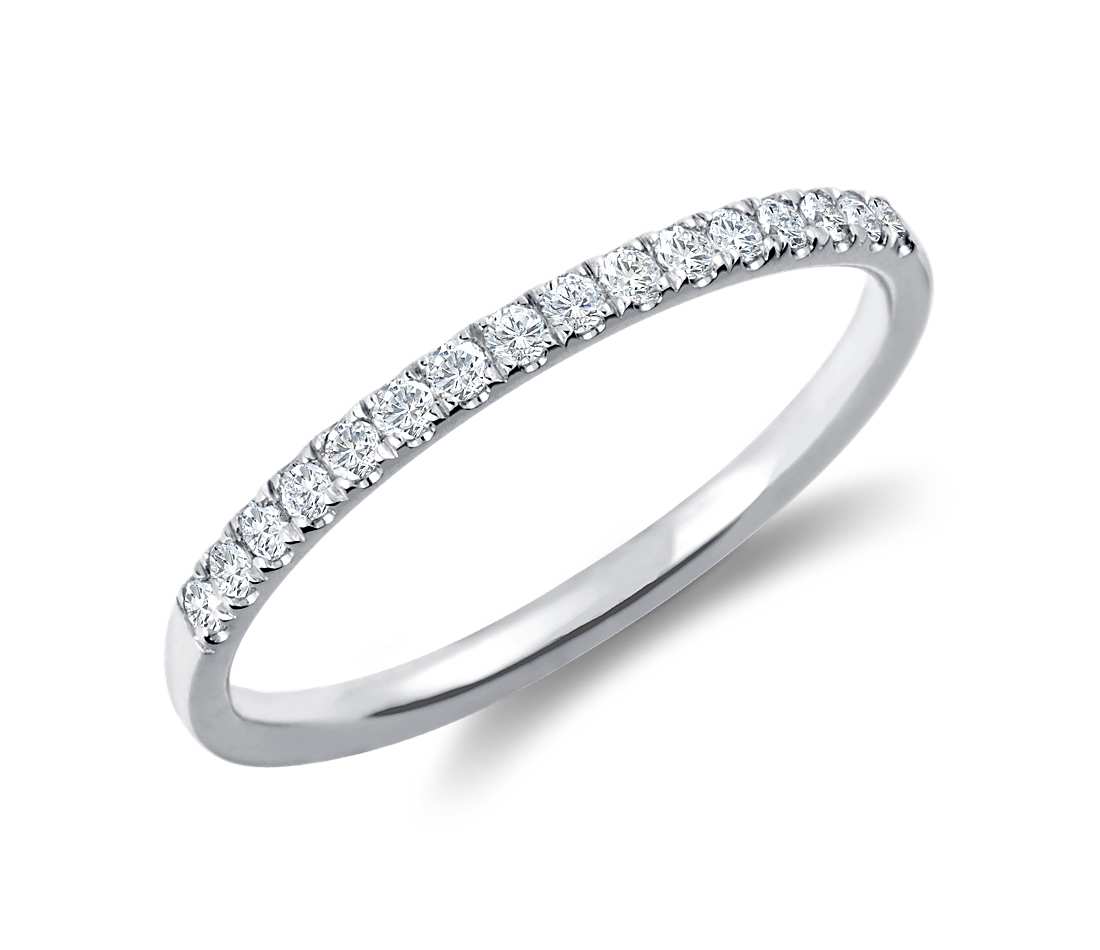 Petite Cathedral Pavé Diamond Ring in 18k White Gold (1/6 ct. tw