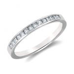 Channel Set Princess Cut Diamond Ring in 14k White Gold (1/3 ct.