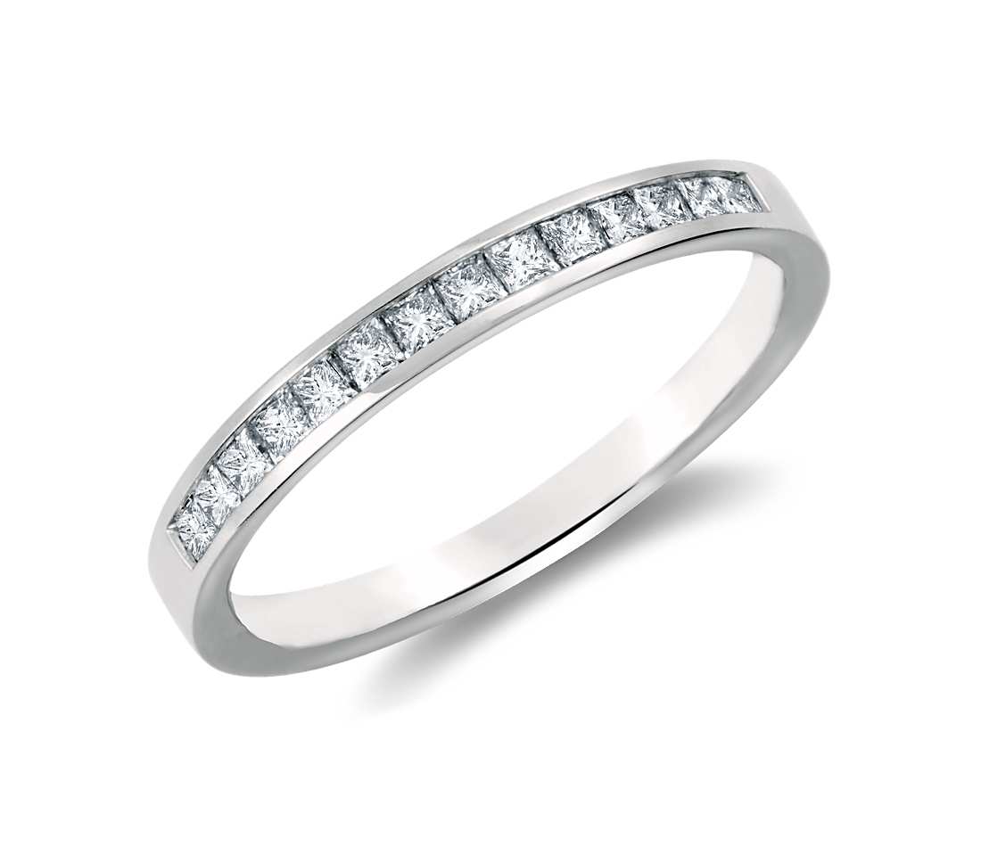 Channel Set Princess Cut Diamond Ring in 14k White Gold (1/3 ct.
