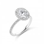 1.51 Ct Oval G VS2 Halo Diamond Engagement Ring in 18K White Gold