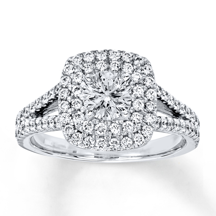 Certified Diamond Engagement Ring 1 cttw Round 18K White Gold
