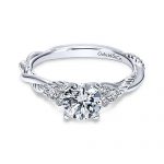 Catalina 14k White Gold Round Twisted Engagement Ring