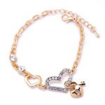 B3 Heart Shape Charm Bracelets Gold Plated Jewelry for Women Fashion Chain  L Bra