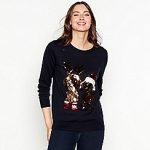 The Collection - Navy sequinned dog long sleeve Christmas jumper