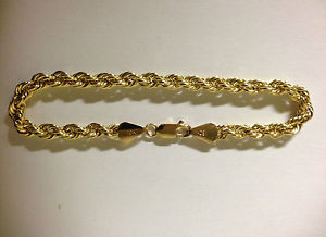 Image is loading Mens-Womens-Real-10k-Yellow-Gold-Bracelet-Hollow-