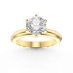 Unity 1ct White Sapphire Classic Solitaire 18ct Yellow Gold Engagement Ring
