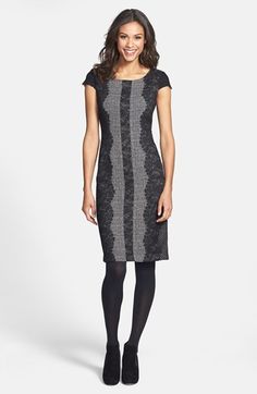 Betsey Johnson Lace Trim Tweed Sheath Dress available at #Nordstrom Viria,  Casual Chic Style