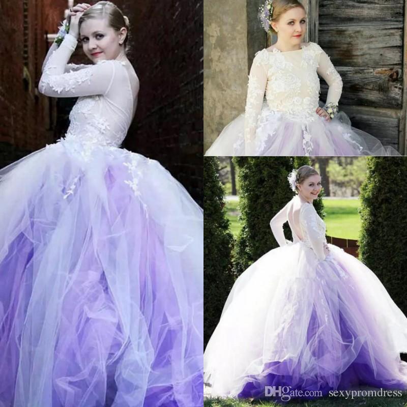 Amazing Light Purple And White Tulle Bridal Gowns Sexy Backless Lace  Appliques Wedding Dresses 2018 Ball Gown Custom Made Vestidos Pink Dresses  Wedding