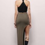 Expose It All Olive Maxi Skirt