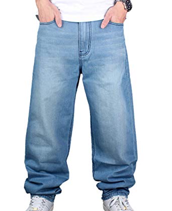 MR. R Men’s Faded Baggy Jeans Light Blue 30-46 at Amazon Men’s ...