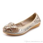 2018 Brand Women Pointed Toe Flats Loafers Fashion Ballet Flats Ladies  Rhinestone Lolita Flat Shoes Black Silver Shoes For Women Footwear Flat  Shoes Women