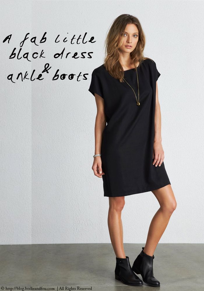 BODIE and FOU - Little Black Dress + Ankle Boots | Outfit perfection