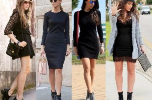 Little Black Dress with Ankle Boots