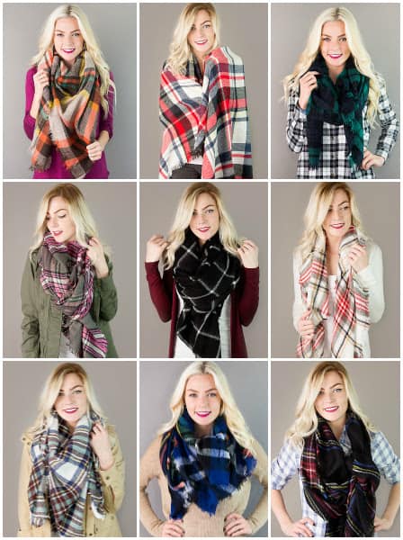 lowest price plaid blanket scarves