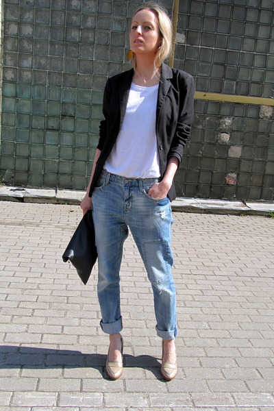 sky blue Zara jeans - black Vero Moda blazer - white Cubus t-shirt