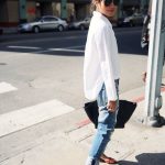 Classic + Cool // #style Love the white top, blue jeans, and red shoes  (maybe red pumps)