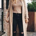 Casual cozy fall outfit with long cardigan