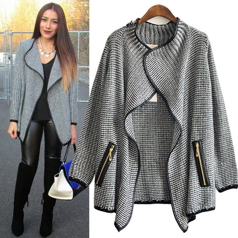 New Women Batwing Sleeve Knitted Cardigan Loose Casual Sweater Lady Jacket  Coat