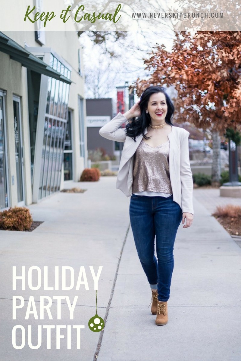Holiday Party Outfit | Casual Party Look | Holiday Style | Christmas party  outfit | Glitter