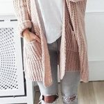 Pink Cardigan // White Top // Grey Destroyed Jeans // White Sneakers