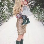 Gold Sequin Skirt Flannel Shirt Christmas Outfit