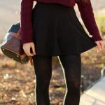 #fall #outfits / burgundy knit + skirt