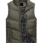 SYTX Mens Winter Sleeveless Down Quilted Vest Outdoor Puffer Vest Jacket 1  XS