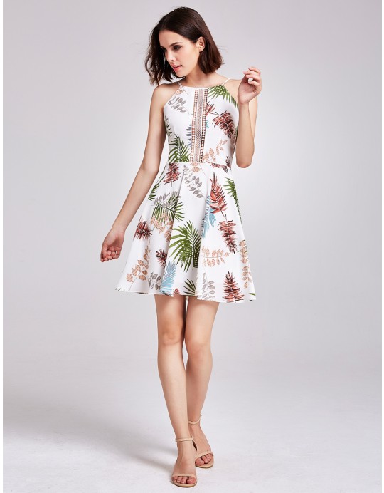 Alisa Pan Tropical Print Fit and Flare Summer Dress