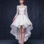 Real Photo White Original Design Elegant Cocktail Dress Long Sleeves Sweet  Flowers Party Gowns Short Dresses